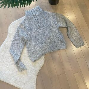 Gray Quarter Zip Sweater